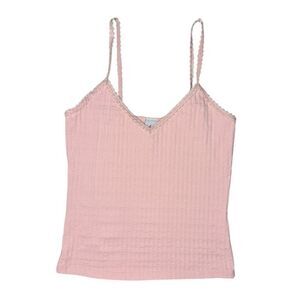 Vintage Anchor Blue Women’s Medium Pink Cami Tank Top V-Neck Textured